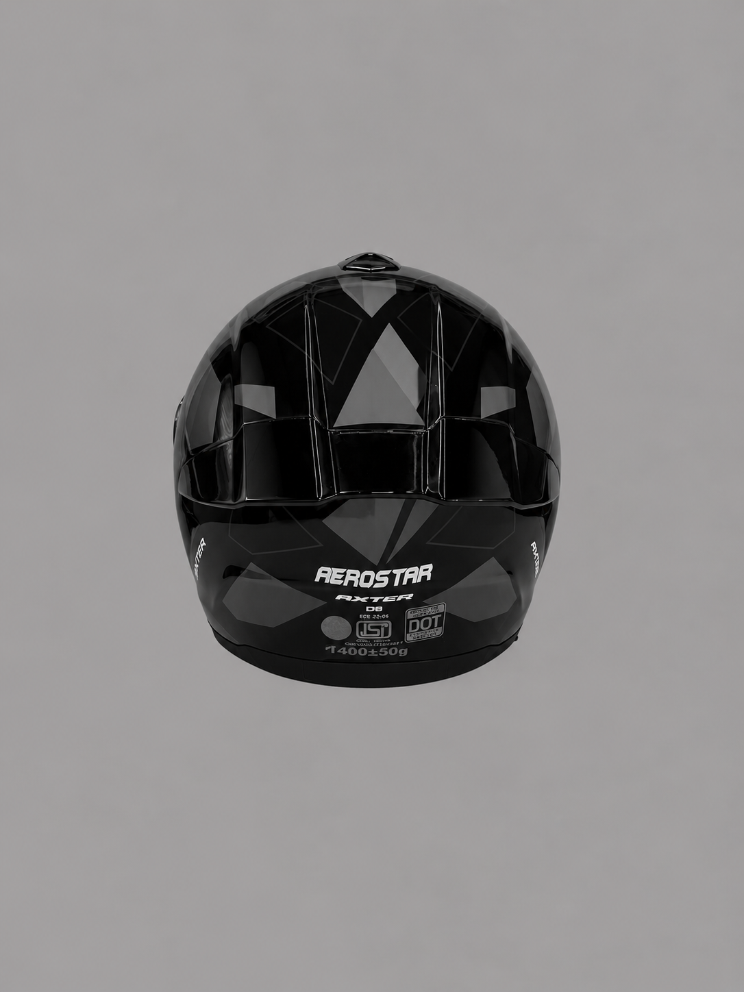 AXTER D8 - Black With Grey | Dual Visor Aerostar Helmet
