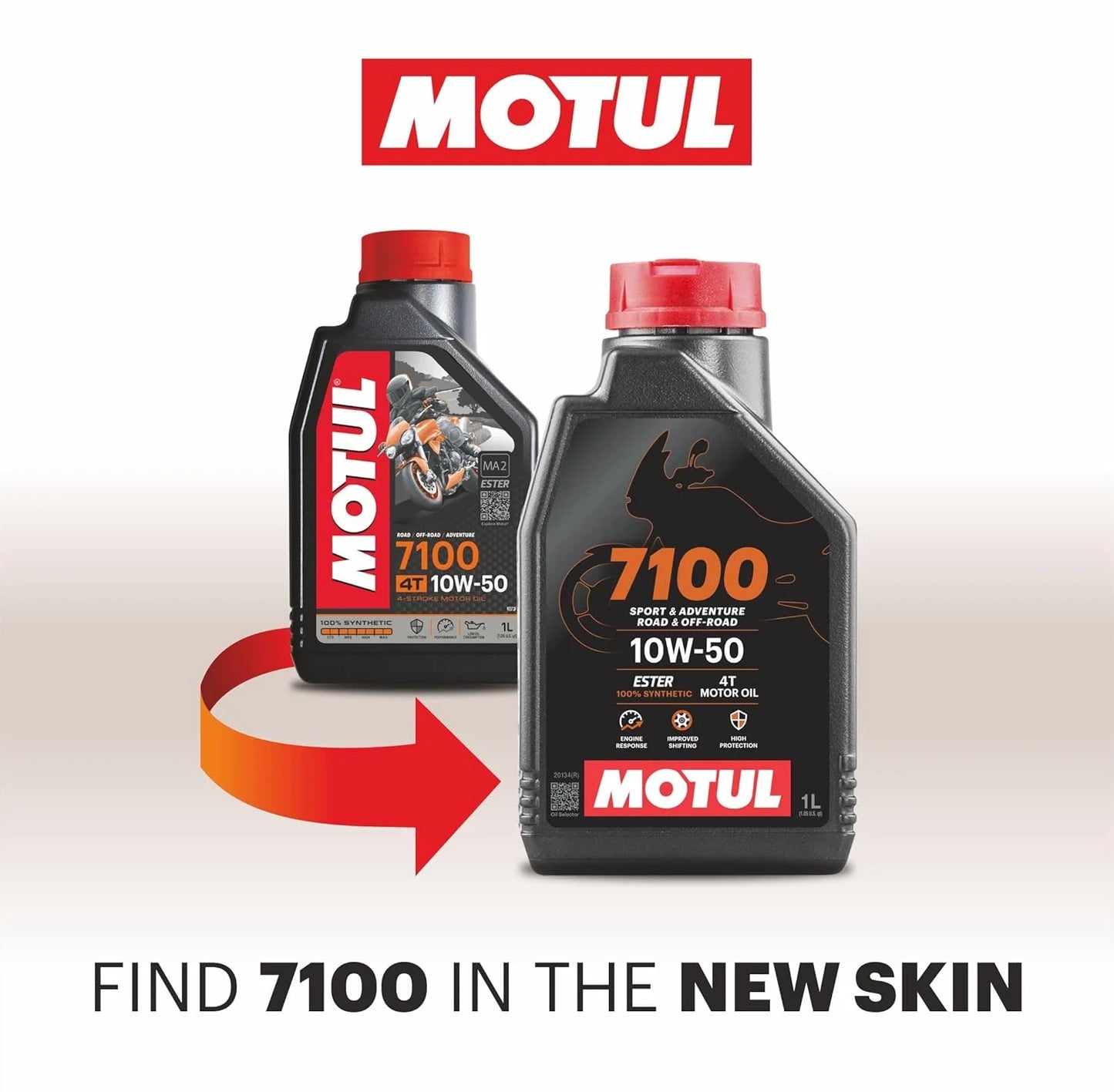 Motul 7100 4T 10W50 | API SN Fully Synthetic Ester Petrol | Engine Oil for Bikes (1L)