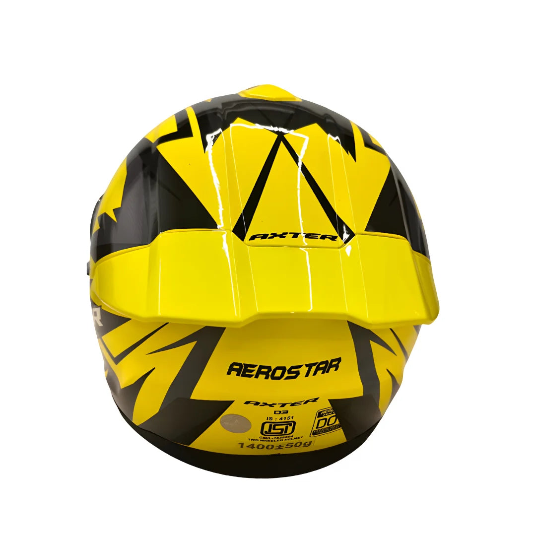 AXTER D3 - Flour Yellow With Black | Dual Visor Aerostar Helmet