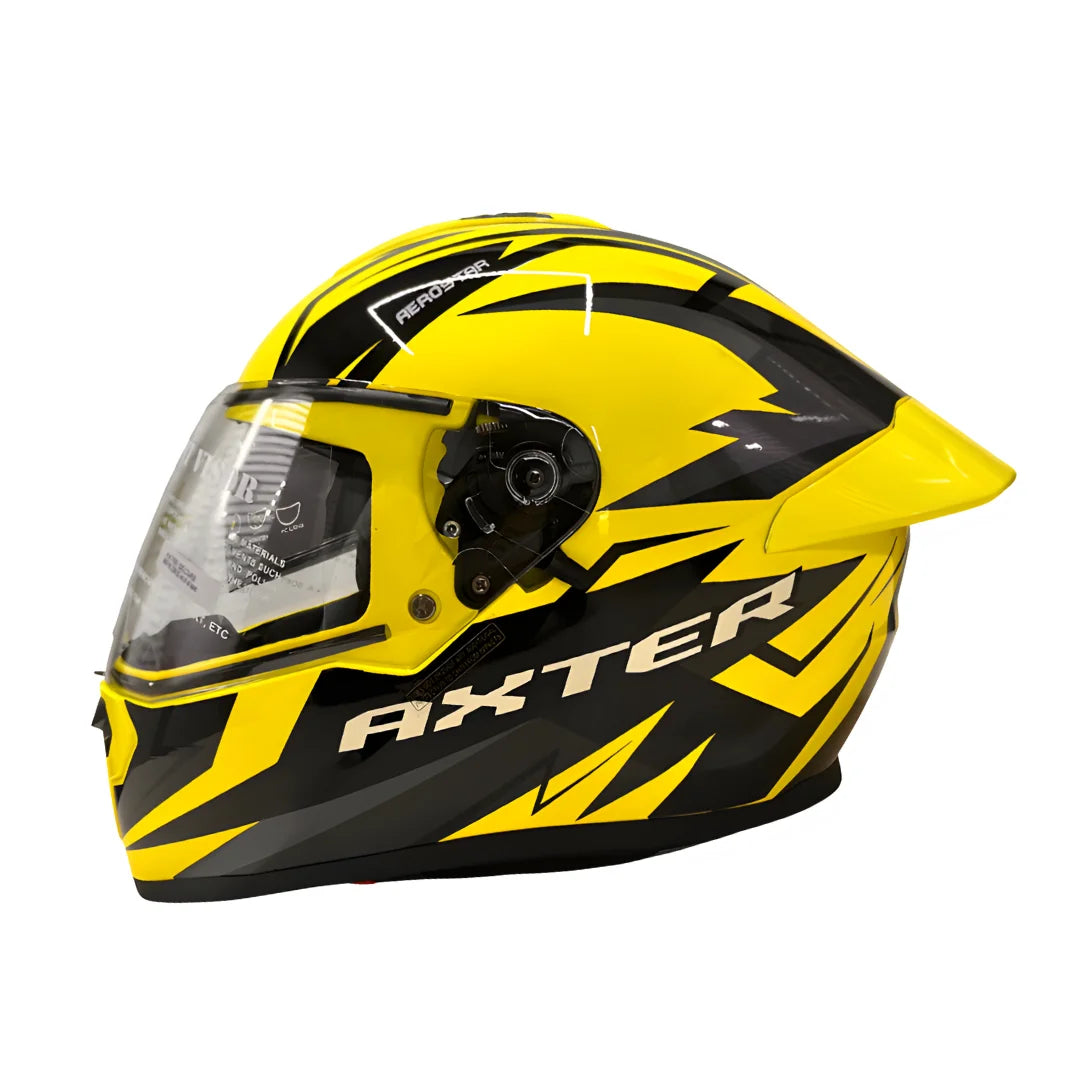 AXTER D3 - Flour Yellow With Black | Dual Visor Aerostar Helmet