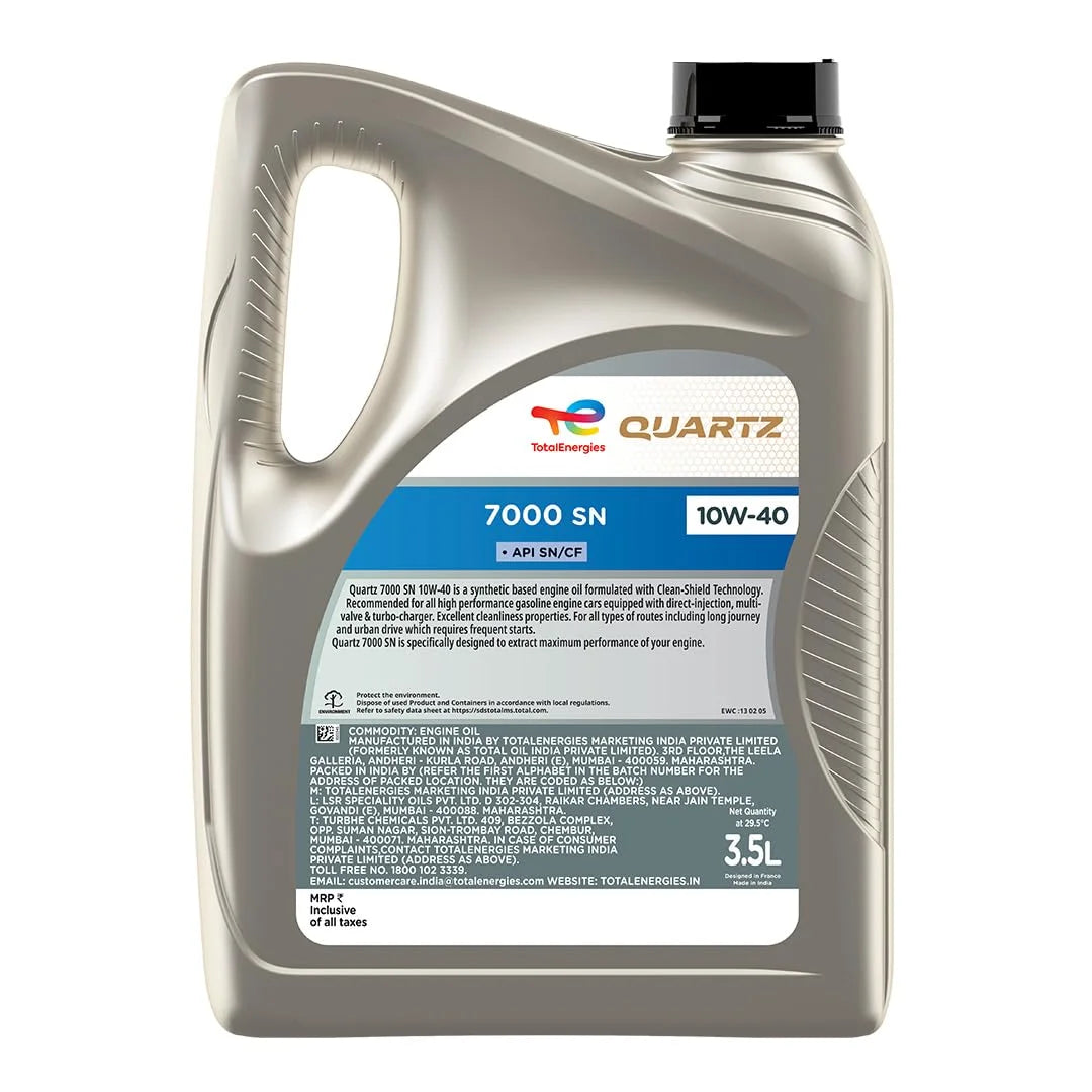 Quartz 7000 SN 10W-40 | Semi-Synthetic Engine Oil for Cars