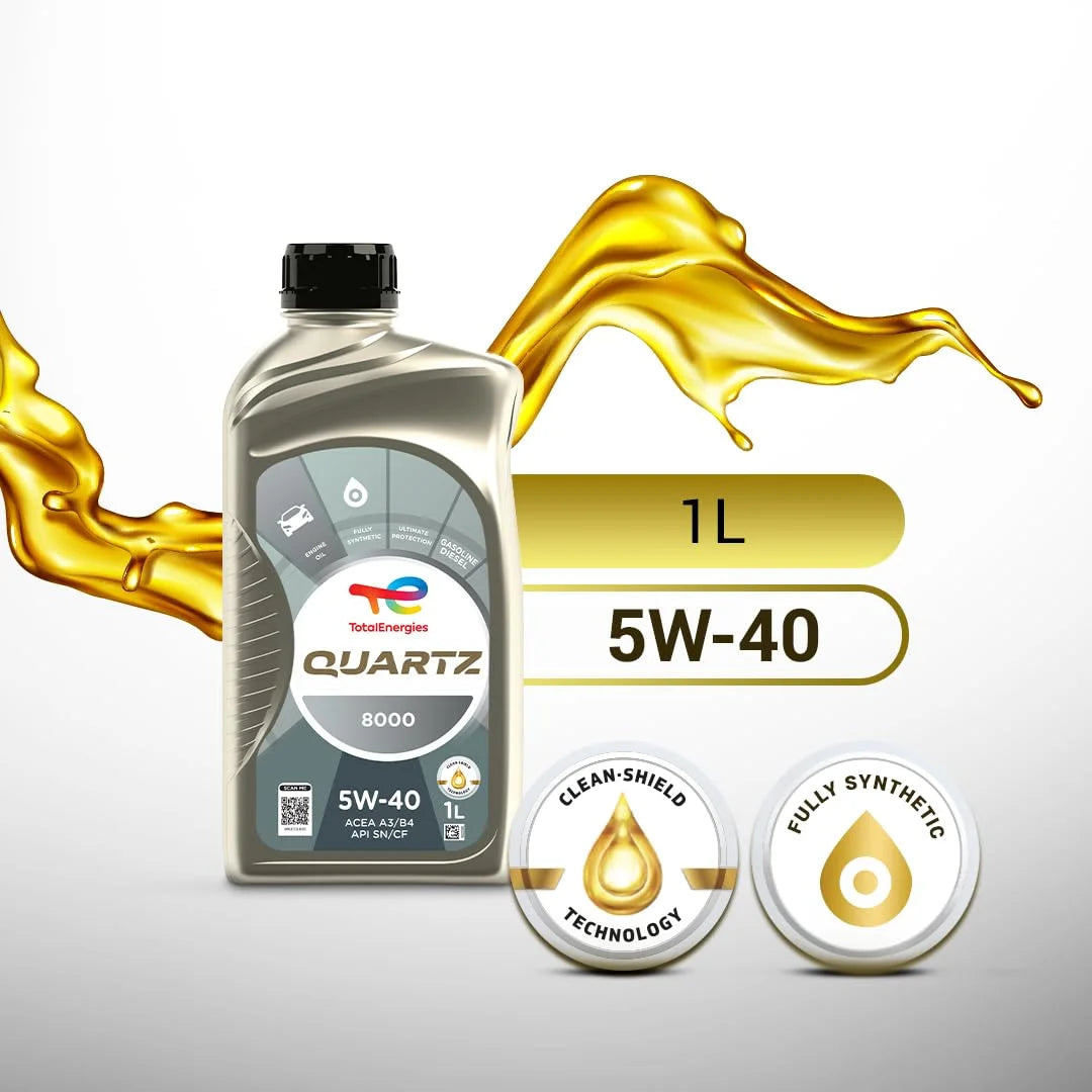 Quartz 8000 5W-40 Fully Synthetic Engine Oil for Cars (1L)