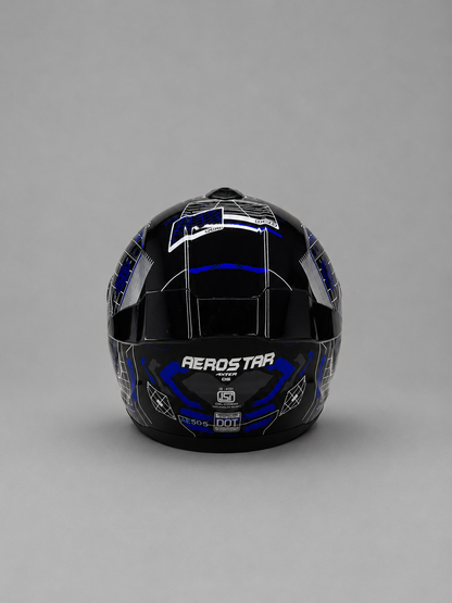 AXTER D5 - Black With Blue | Dual Visor Aerostar Helmet