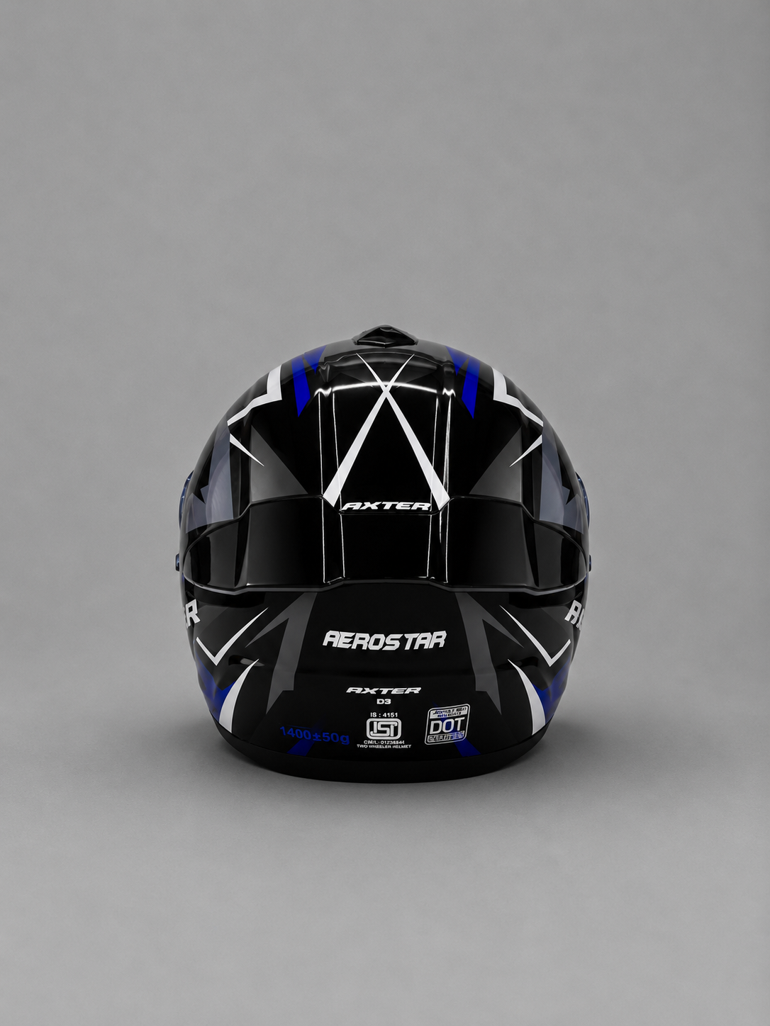 AXTER D5 - Black With Blue | Dual Visor Aerostar Helmet