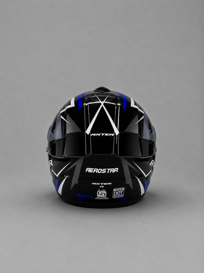AXTER D5 - Black With Blue | Dual Visor Aerostar Helmet