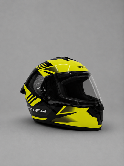 AXTER D6 - Black With Flour Yellow | Dual Visor Aerostar Helmet