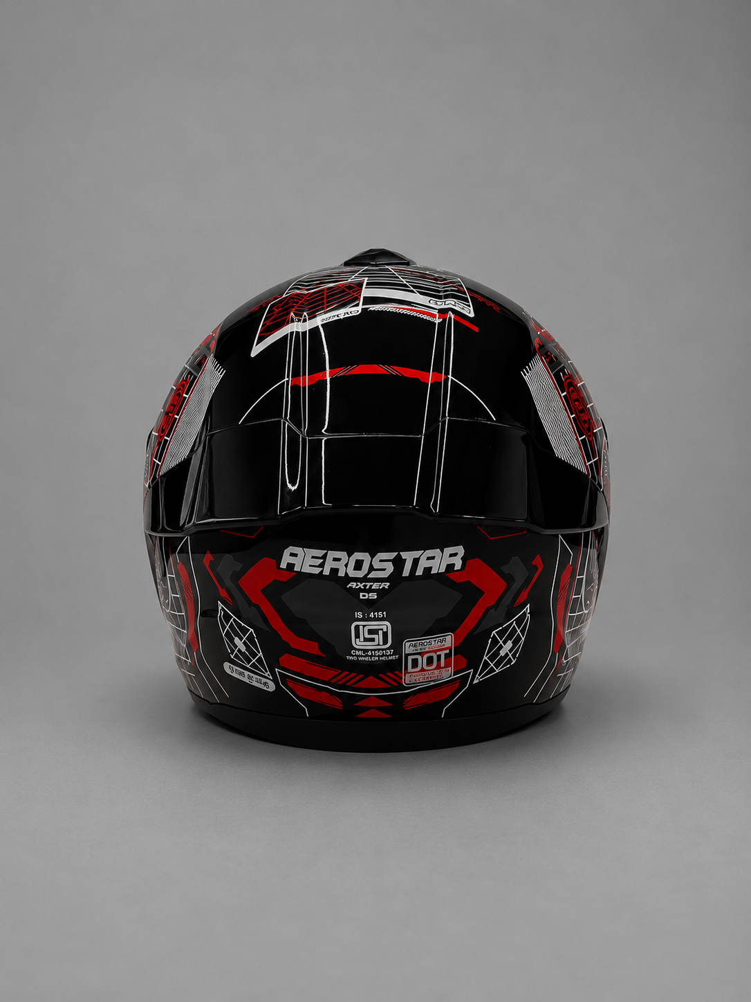 AXTER D5 - Black With Red | Dual Visor Aerostar Helmet