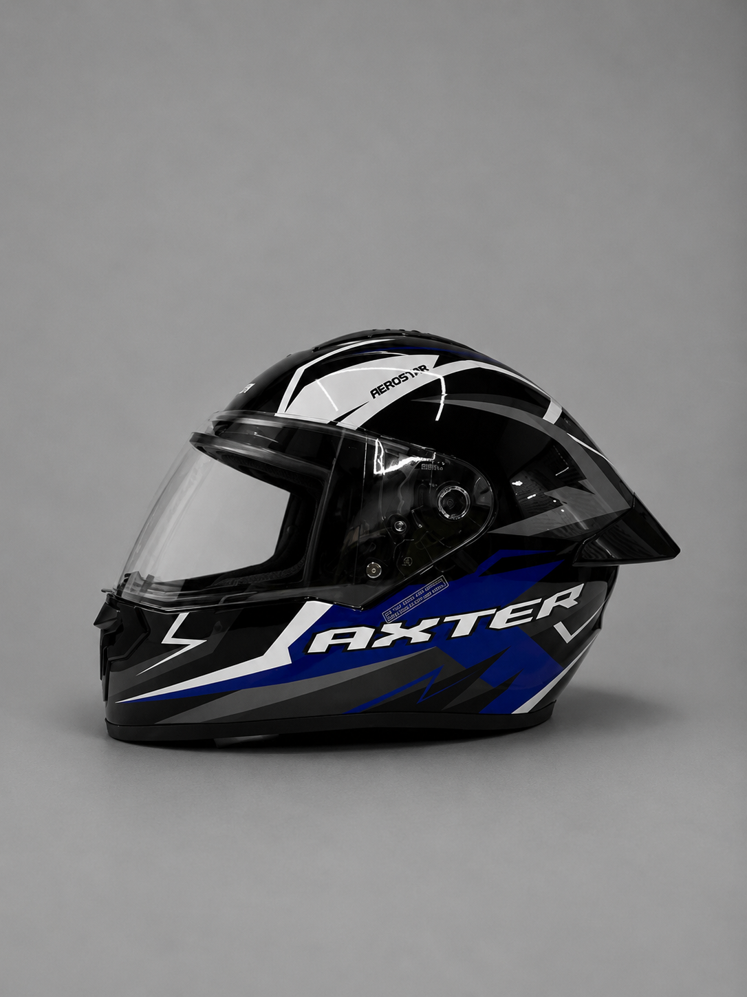 AXTER D3 - Black With Blue | Dual Visor Aerostar Helmet