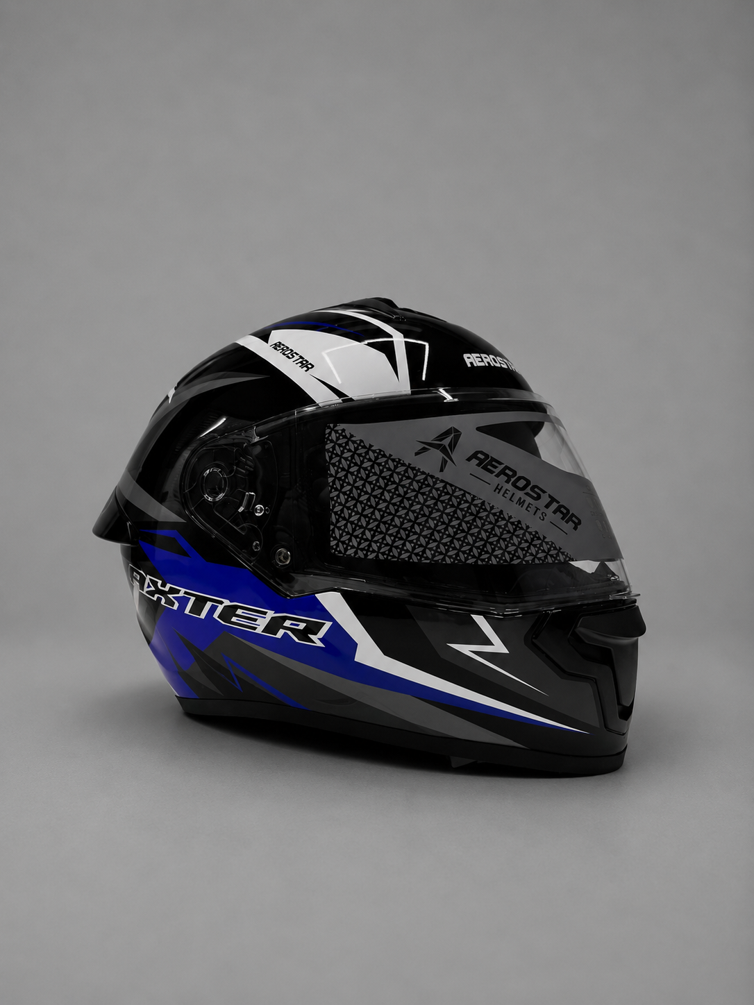 AXTER D3 - Black With Blue | Dual Visor Aerostar Helmet