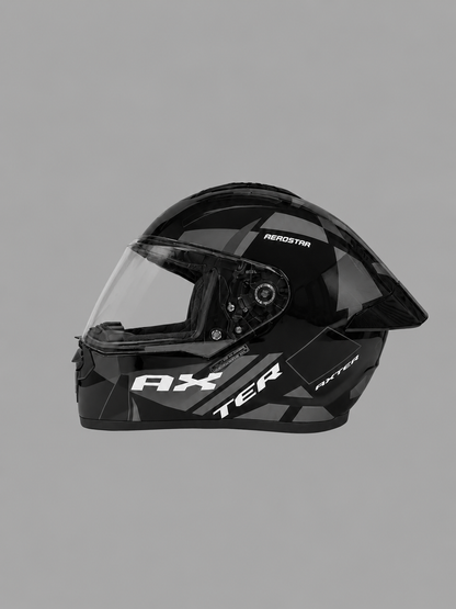 AXTER D8 - Black With Grey | Dual Visor Aerostar Helmet