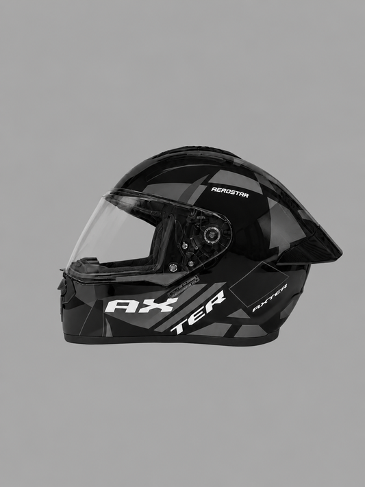 AXTER D8 - Black With Grey | Dual Visor Aerostar Helmet