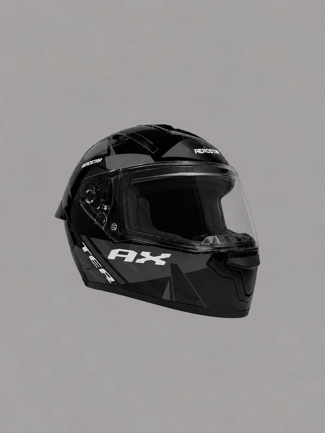 AXTER D8 - Black With Grey | Dual Visor Aerostar Helmet
