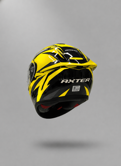 AXTER D3 - Flour Yellow With Black | Dual Visor Aerostar Helmet
