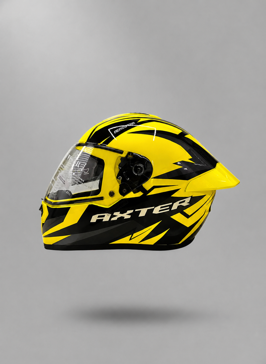 AXTER D3 - Flour Yellow With Black | Dual Visor Aerostar Helmet