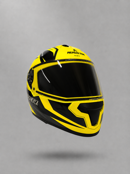 AXTER D3 - Flour Yellow With Black | Dual Visor Aerostar Helmet