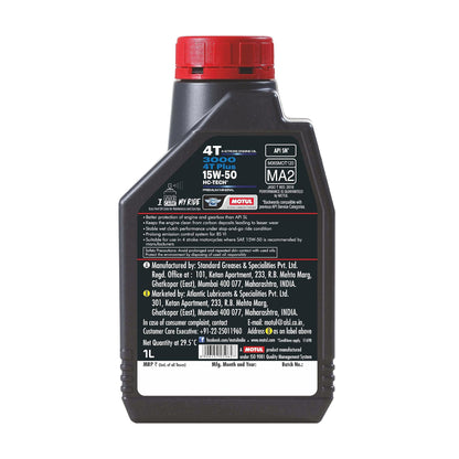 Motul 3000 15W50 | 4T Plus | Engine Oil for Bikes (1L)