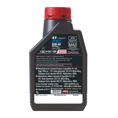 Motul 3000 20W40 | 4T Plus | Engine Oil for Bikes (1L)