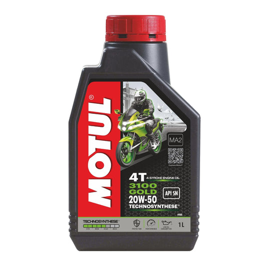 Motul 3100 20W50 | 4T Gold Technosynthese - Semi Synthetic | Engine Oil for Bikes (1L)