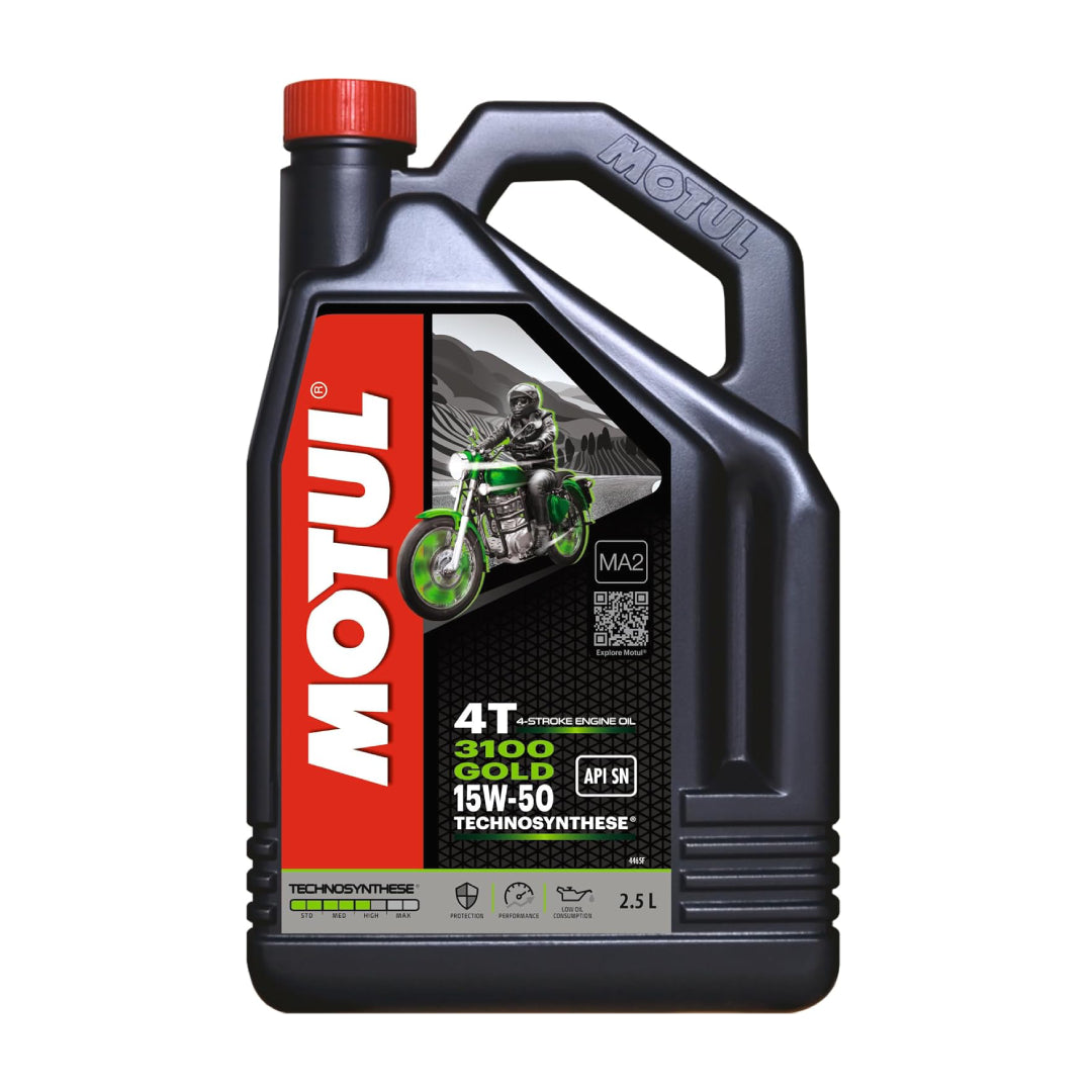 Motul 3100 15W50 | 4T Gold | Engine Oil for Bikes (2.5L)