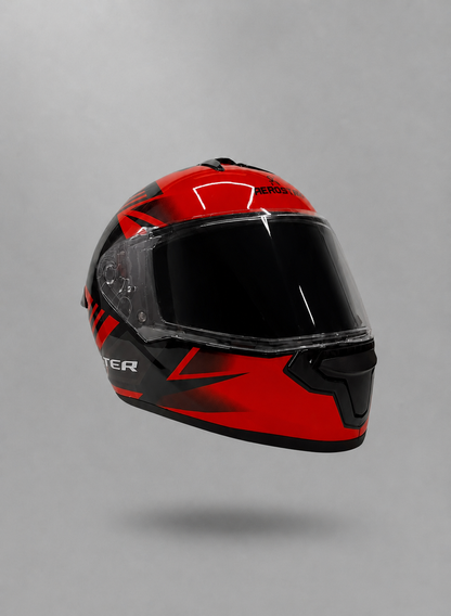 AXTER D6 - Black With Red | Dual Visor Aerostar Helmet