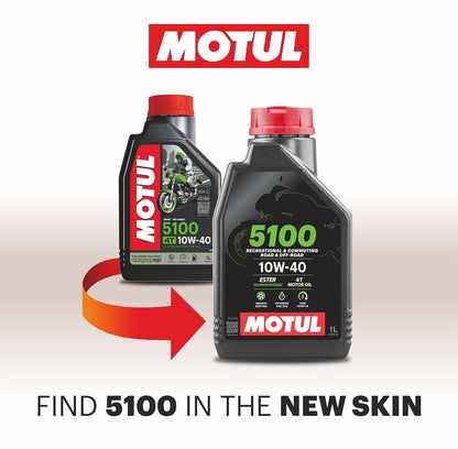 Motul 5100 10W40 | 4T Technosynthese - Semi Synthetic | Engine Oil for Bikes (800L)