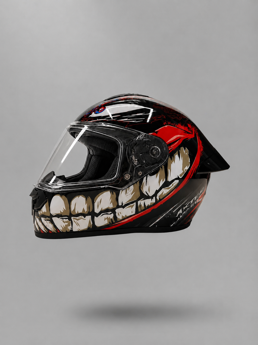 AXTER D7 - Black With Red | Single Visor Aerostar Helmet