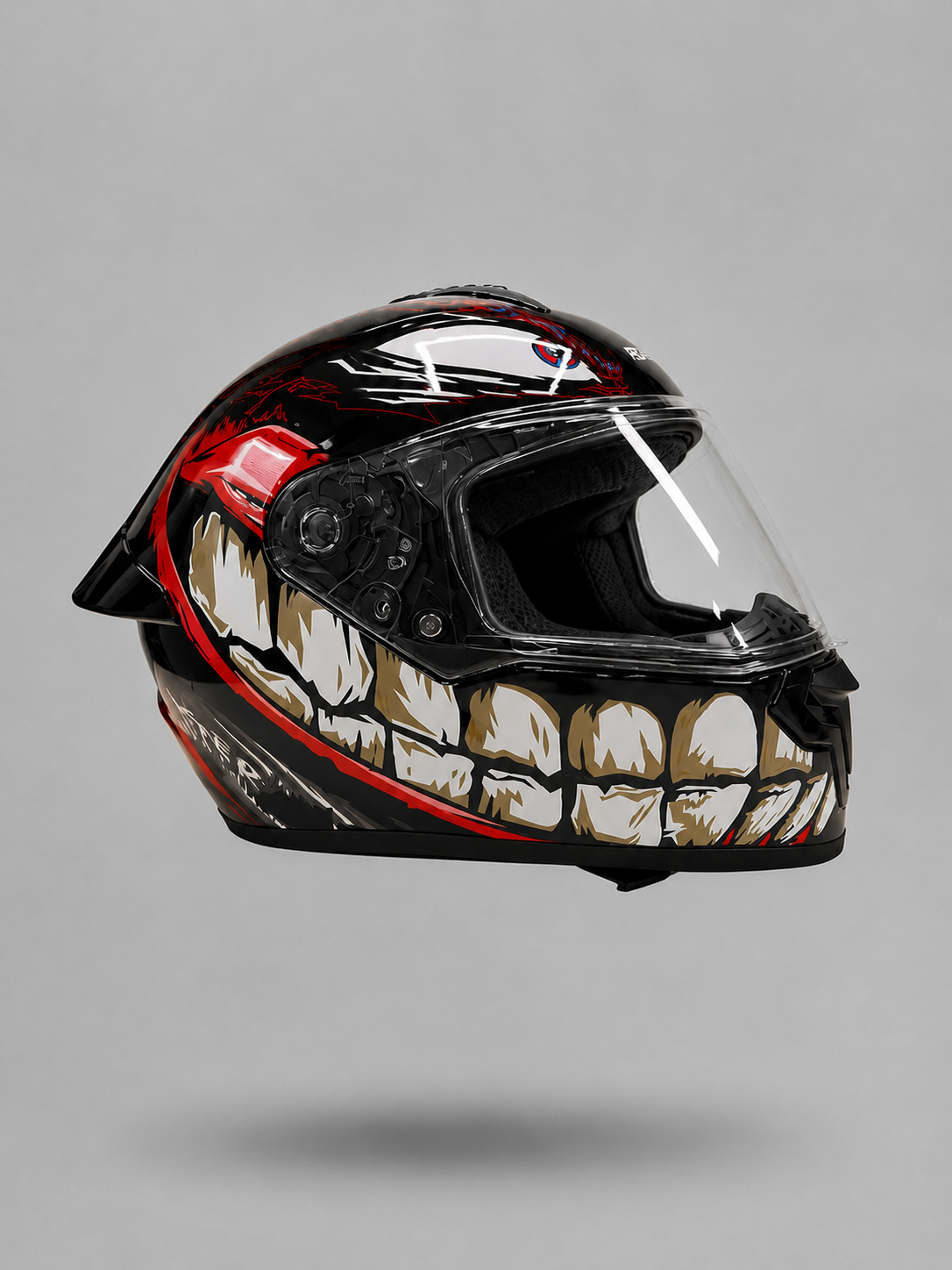 AXTER D7 - Black With Red | Single Visor Aerostar Helmet