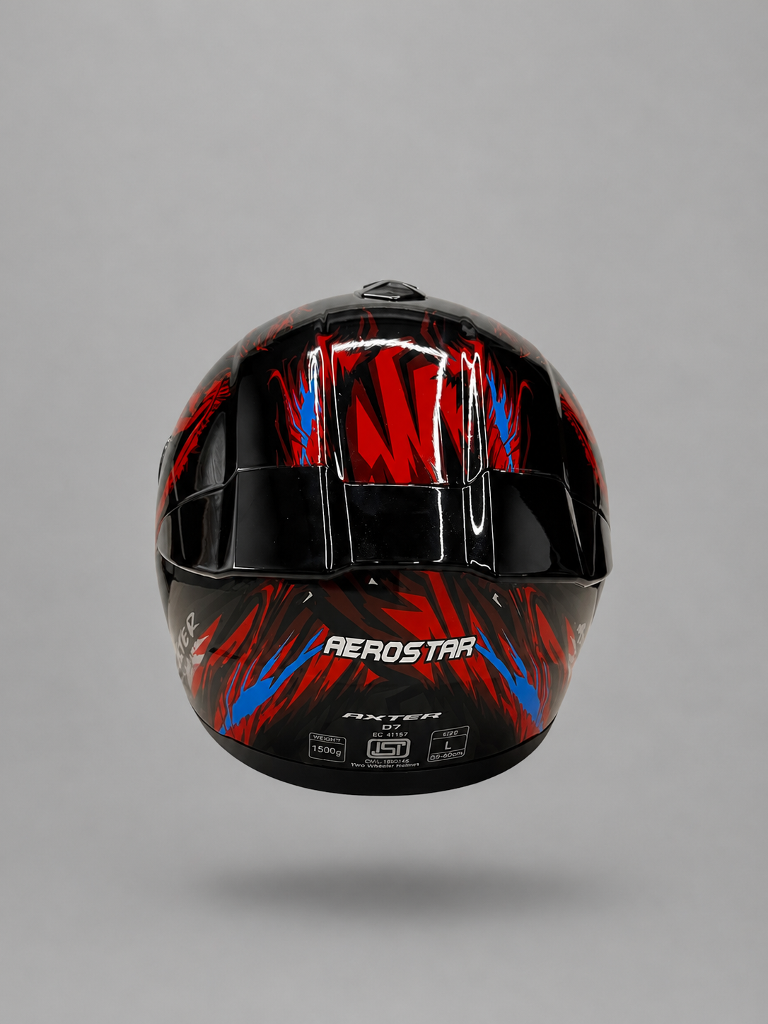 AXTER D7 - Black With Red | Single Visor Aerostar Helmet