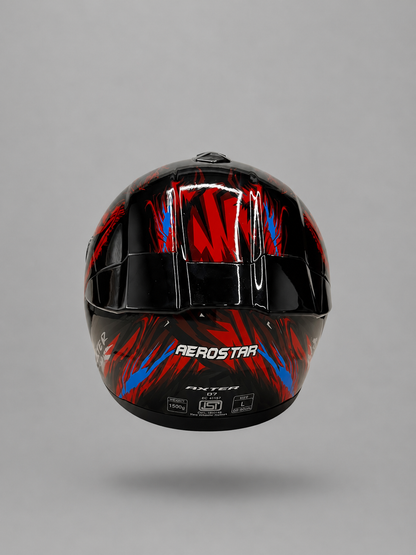 AXTER D7 - Black With Red | Single Visor Aerostar Helmet