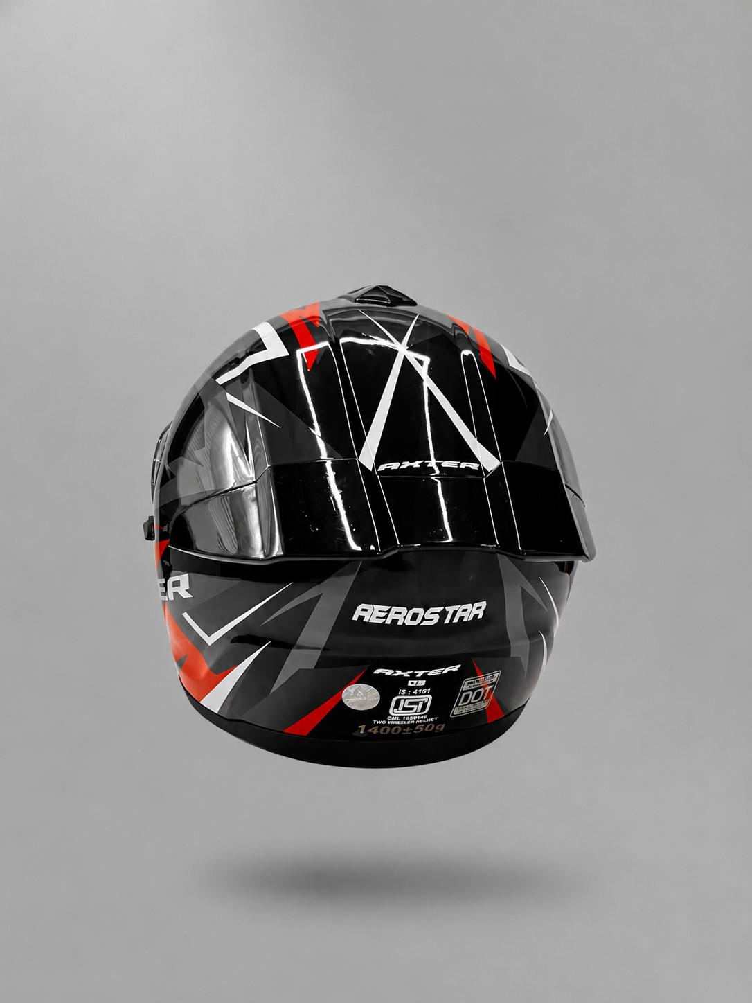 AXTER D7 - Black With Red | Single Visor Aerostar Helmet