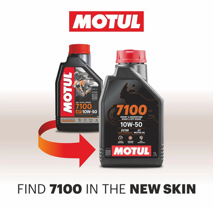 Motul 7100 4T 10W50 | API SN Fully Synthetic Ester Petrol | Engine Oil for Bikes (1L)