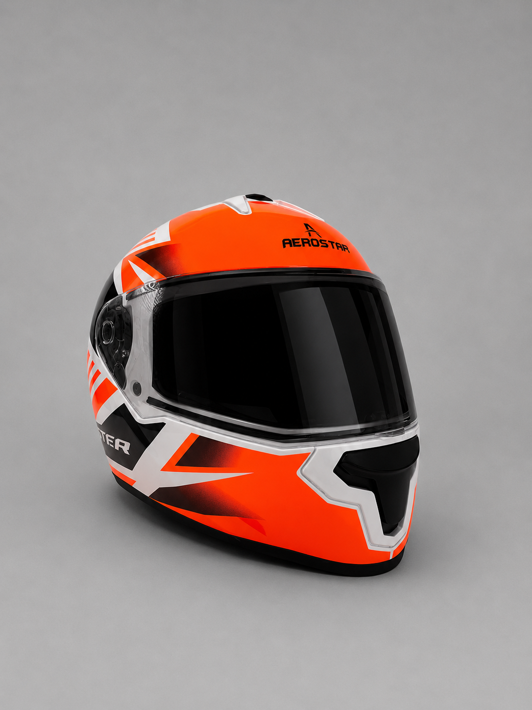 AXTER D6 - White With Orange | Dual Visor Aerostar Helmet
