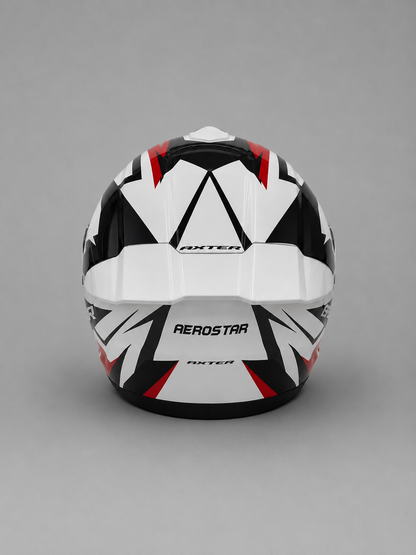 AXTER D3 - White With Red | Dual Visor Aerostar Helmet