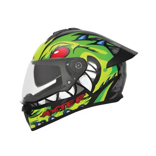 AXTER D2 Black with Green |  Single Visor Aerostar Helmet