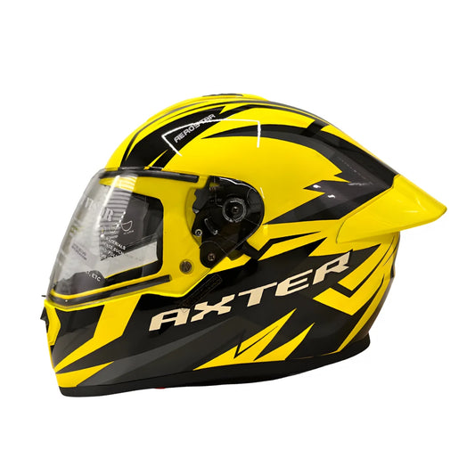 AXTER D3 - Flour Yellow With Black | Dual Visor Aerostar Helmet