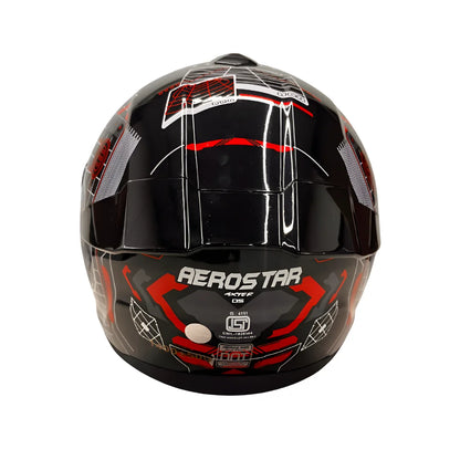 AXTER D5 - Black With Red | Dual Visor Aerostar Helmet