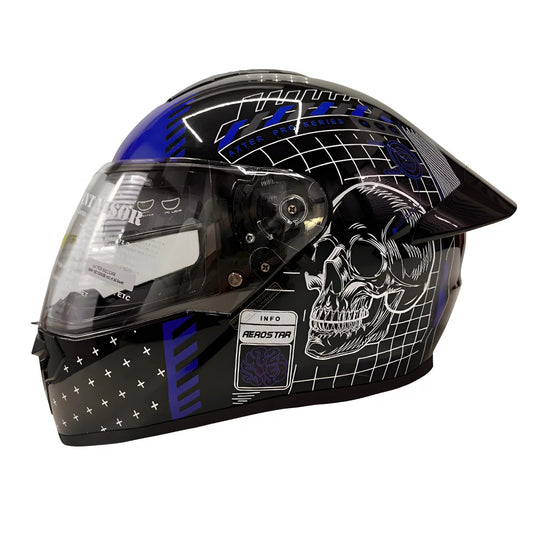 AXTER D5 - Black With Blue | Dual Visor Aerostar Helmet