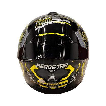 AXTER D5 - Black With Flour Yellow | Dual Visor Aerostar Helmet