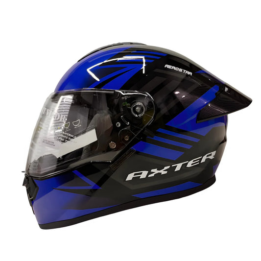 AXTER D6 - Black With Blue | Dual Visor Aerostar Helmet
