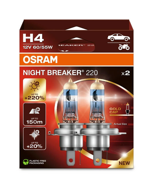 Osram NIGHT BREAKER 220 Folding Box (2 Lamps), White
