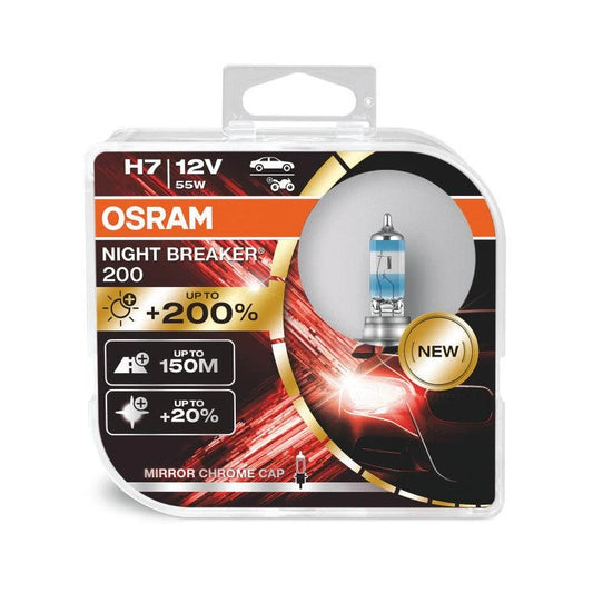 OSRAM H7 Night Breaker Laser 200 Headlight Bulb 55W/Set 3550K